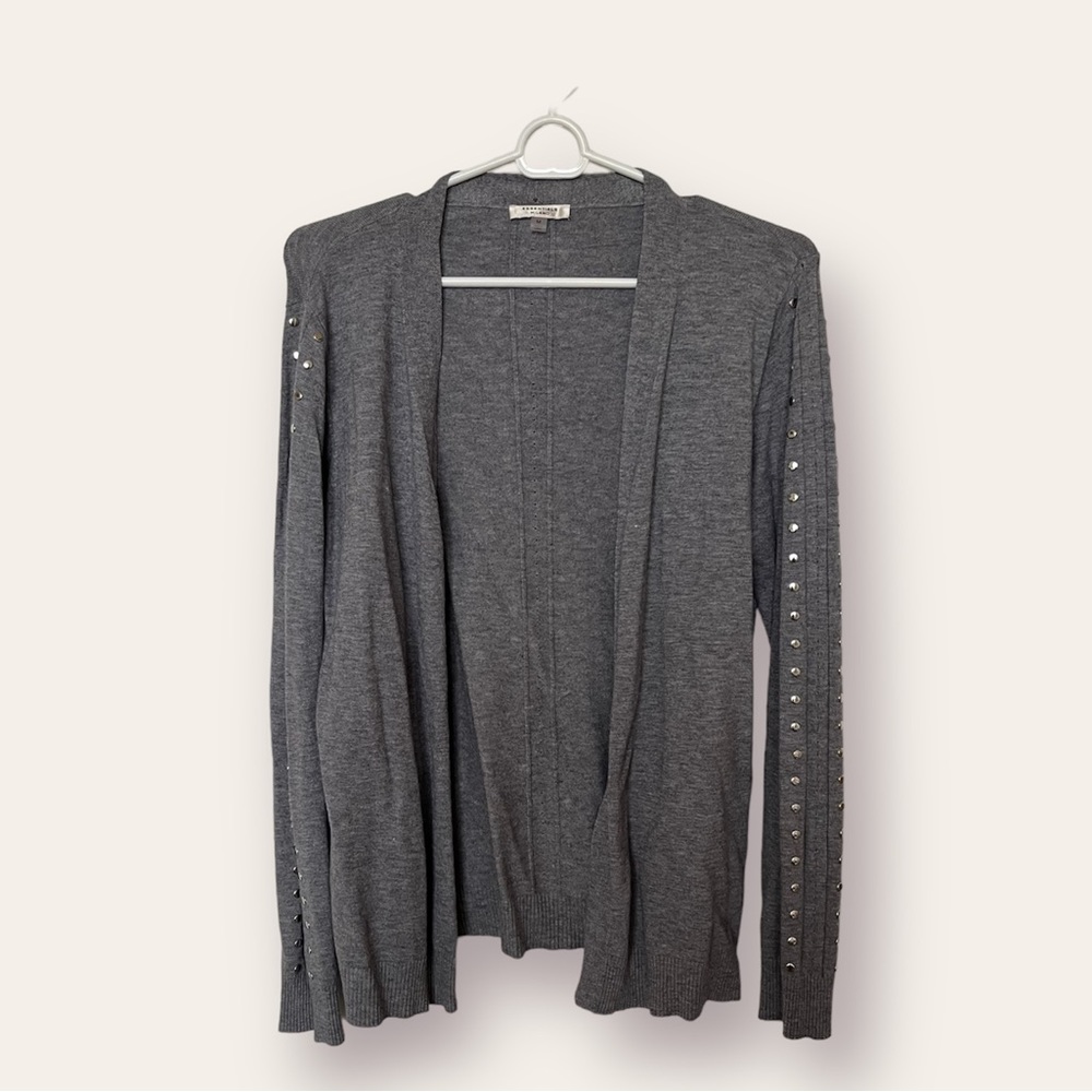Gray Cardigan | Long Sleeve Open Front Sweater (size M)